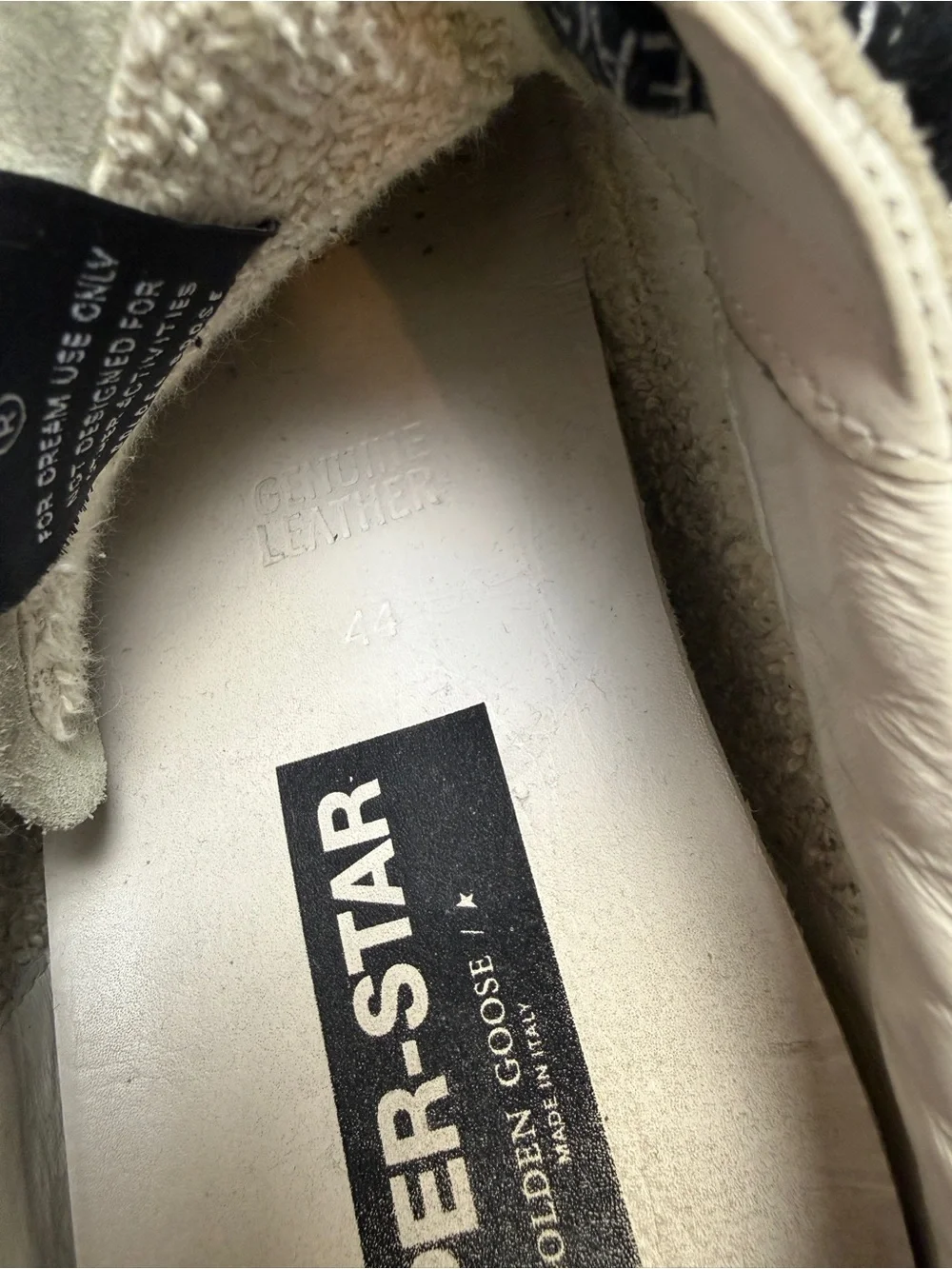 Golden Goose SUPER•STAR White Leather Star Sneakers with Olive and Brown